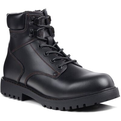 Big Star Shoes Buty zimowe męskie ocieplane czarne Big Star OO174627 trapery skórzane-42 Big Star Shoes Buty zimowe męskie ocieplane czarne Big Star OO174627 trapery skórzane-42
