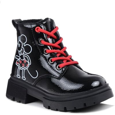 Buty zimowe ocieplane dziewczęce Wojtyłko 26096 czarne lakierowane botki-23 Buty zimowe ocieplane dziewczęce Wojtyłko 26096 czarne lakierowane botki-23