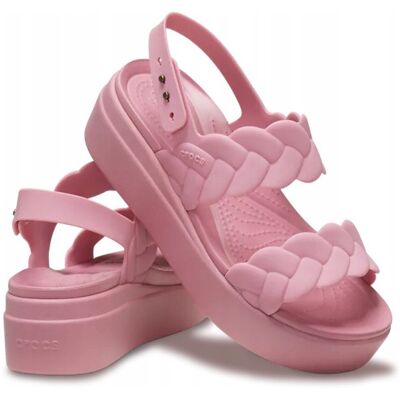Crocs Wygodne Damskie Buty Sandały Brooklyn Woven Upper Low Wedge 7-38 Crocs Wygodne Damskie Buty Sandały Brooklyn Woven Upper Low Wedge 7-38