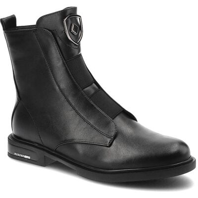 Czarne Botki Filippo Wygodne Buty Zimowe Czarne Botki Filippo Wygodne Buty Zimowe