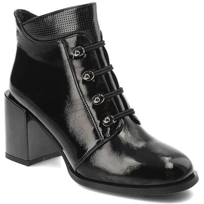 Czarne Botki Lakierowane Filippo Eleganckie Buty Damskie Czarne Botki Lakierowane Filippo Eleganckie Buty Damskie