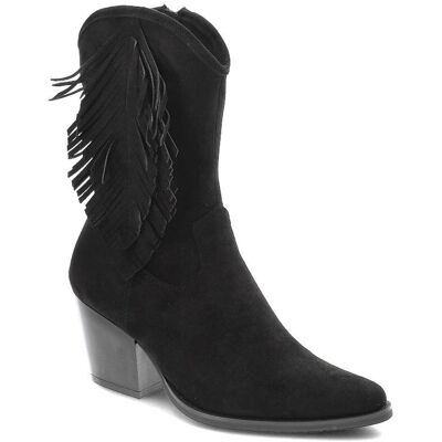 Czarne Botki S.Barski Damskie Modne Buty Na Obcasie Czarne Botki S.Barski Damskie Modne Buty Na Obcasie
