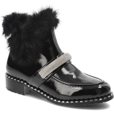 Inny producent Czarne Botki S.Barski Eleganckie Obuwie Damskie Z Futerkiem Inny producent Czarne Botki S.Barski Eleganckie Obuwie Damskie Z Futerkiem