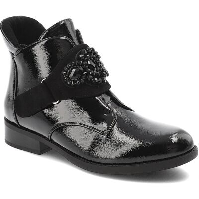 Inny producent Czarne Botki S.Barski Eleganckie Obuwie Damskie Z Ozdobą Inny producent Czarne Botki S.Barski Eleganckie Obuwie Damskie Z Ozdobą