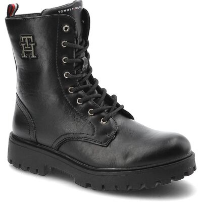 Czarne Botki Tommy Hilfiger Modne Wygodne Buty Damskie Czarne Botki Tommy Hilfiger Modne Wygodne Buty Damskie