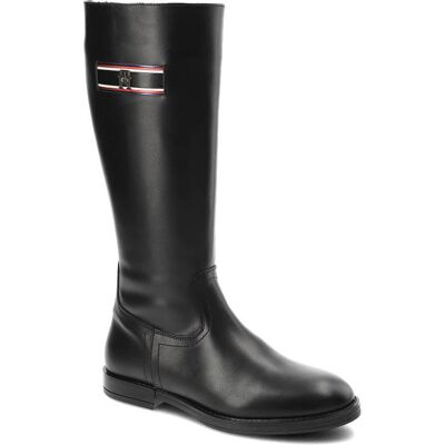 Czarne Kozaki Damskie Tommy Hilfiger Eleganckie Skórzane Buty Czarne Kozaki Damskie Tommy Hilfiger Eleganckie Skórzane Buty