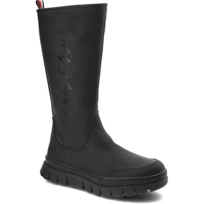 Czarne Kozaki Tommy Hilfiger Modne Buty Damskie Czarne Kozaki Tommy Hilfiger Modne Buty Damskie