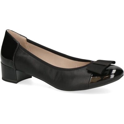 Czółenka damskie buty na niskim obcasie skórzane czarne Caprice 22307-36 Czółenka damskie buty na niskim obcasie skórzane czarne Caprice 22307-36