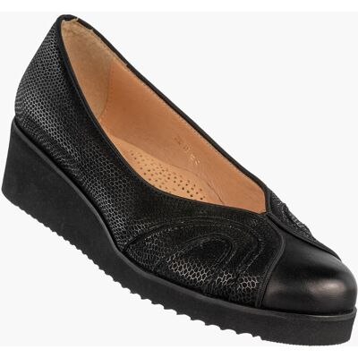 Czółenka Damskie Skórzane Buty Na Koturnie Eleganckie Darex Czarne Czarny 37,5 Czółenka Damskie Skórzane Buty Na Koturnie Eleganckie Darex Czarne Czarny 37,5