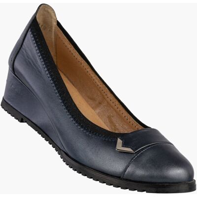 Czółenka Damskie Skórzane Buty Na Koturnie Eleganckie Darex Granatowe 36 Granatowy Czółenka Damskie Skórzane Buty Na Koturnie Eleganckie Darex Granatowe 36 Granatowy