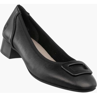 Czółenka Damskie Skórzane RIEKER Buty Na Klocku Eleganckie Niskie Czarne Czarny 37 Czółenka Damskie Skórzane RIEKER Buty Na Klocku Eleganckie Niskie Czarne Czarny 37