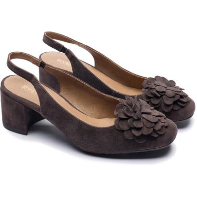 Czółenka damskie z odkrytą piętą Ryłko A5EY1__ _3FVF BROWN R.38 Czółenka damskie z odkrytą piętą Ryłko A5EY1__ _3FVF BROWN R.38