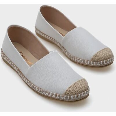 Inny producent DAMSKIE ESPADRYLE BIAŁE ZE SKÓRY SZTUCZNEJ Z BEŻOWYM NOSKIEM 39 5GA* Inny producent DAMSKIE ESPADRYLE BIAŁE ZE SKÓRY SZTUCZNEJ Z BEŻOWYM NOSKIEM 39 5GA*