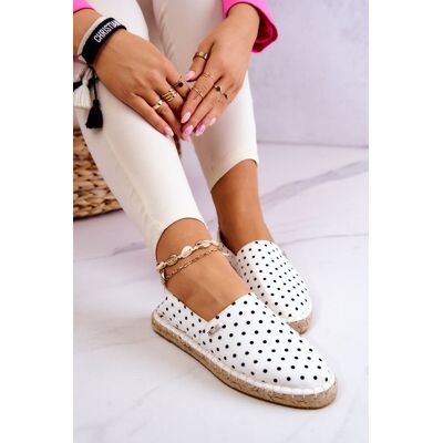 Damskie Espadryle W Groszki Big Star JJ274870 Białe-38 Damskie Espadryle W Groszki Big Star JJ274870 Białe-38