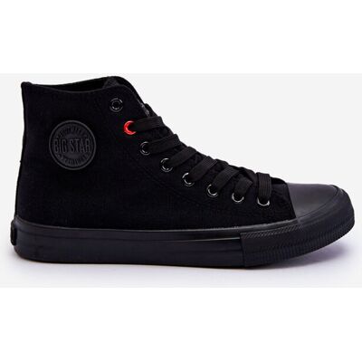Damskie Klasyczne Wysokie Trampki Big Star T274033 Czarne-38 Damskie Klasyczne Wysokie Trampki Big Star T274033 Czarne-38