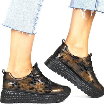DAMSKIE SNEAKERSY SKÓRZANE PÓŁBUTY NA GRUBEJ PODESZWIE FILIPPO 7284 BRĄZOWE DAMSKIE SNEAKERSY SKÓRZANE PÓŁBUTY NA GRUBEJ PODESZWIE FILIPPO 7284 BRĄZOWE