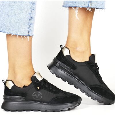 DAMSKIE SNEAKERSY SKÓRZANE VINCEZA 41491 CZARNE DAMSKIE SNEAKERSY SKÓRZANE VINCEZA 41491 CZARNE