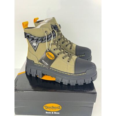 inna (Inny) Dockers by Gerli Botki Damskie Trapery Khaki Suwak Gruba Podeszwa 38 inna (Inny) Dockers by Gerli Botki Damskie Trapery Khaki Suwak Gruba Podeszwa 38