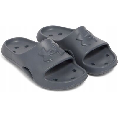 Under Armour Locker V Slides - Dzieci Castlerock/Biały - Slides Under Armour Locker V Slides - Dzieci Castlerock/Biały - Slides