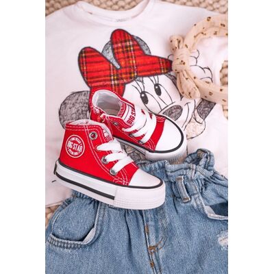 Dziecięce Wysokie Trampki Z Suwakiem BIG STAR HH374190 Czerwone-17 Dziecięce Wysokie Trampki Z Suwakiem BIG STAR HH374190 Czerwone-17