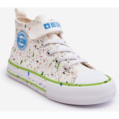 Dziecięce Wzorzyste Trampki Big Star LL374049 Białe-28 Dziecięce Wzorzyste Trampki Big Star LL374049 Białe-28