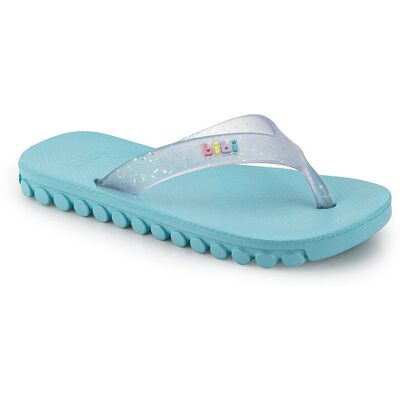 Dziewczęce japonki z brokatem niebieskie Bibi Shoes r.35/36 Dziewczęce japonki z brokatem niebieskie Bibi Shoes r.35/36