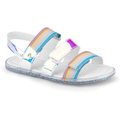 Dziewczęce sandałki z holo połyskiem białe Bibi Shoes r.27 Dziewczęce sandałki z holo połyskiem białe Bibi Shoes r.27