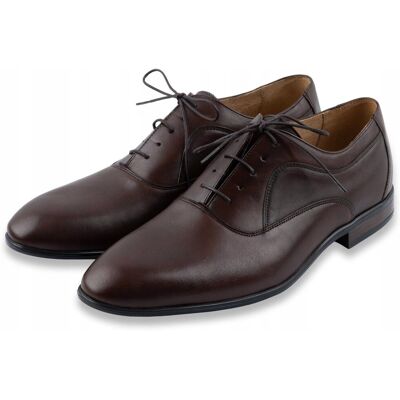 Modus Eleganckie buty męskie półbuty wyjściowe matowe brązowe skóra naturalna 43 Modus Eleganckie buty męskie półbuty wyjściowe matowe brązowe skóra naturalna 43