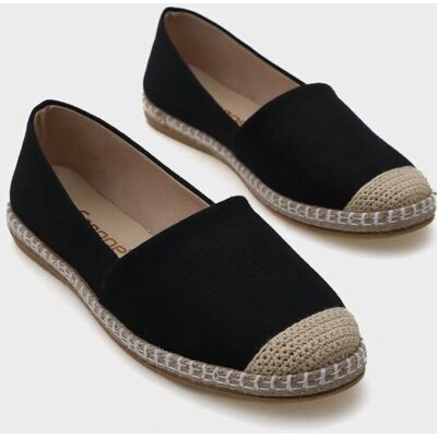 Inny producent ESPADRYLE DAMSKIE CZARNE Z BEŻOWYM AŻUROWYM NOSKIEM 38 5GA* Inny producent ESPADRYLE DAMSKIE CZARNE Z BEŻOWYM AŻUROWYM NOSKIEM 38 5GA*
