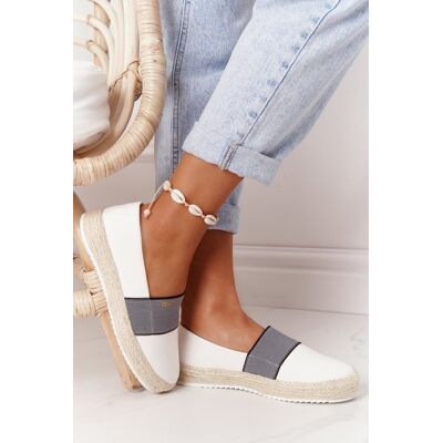 Espadryle Na Plecionej Podeszwie Big Star HH274480 Białe-37 Espadryle Na Plecionej Podeszwie Big Star HH274480 Białe-37