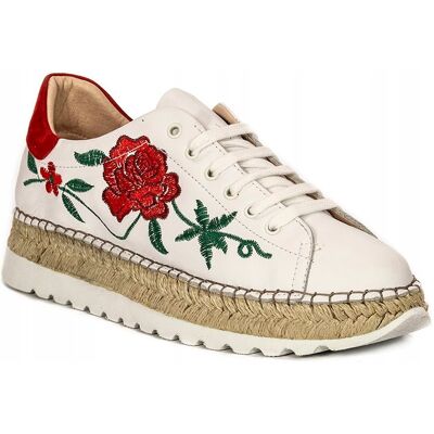Inny producent Espadryle półbuty Inofio skóra białe FAB27-01 r.36 Inny producent Espadryle półbuty Inofio skóra białe FAB27-01 r.36