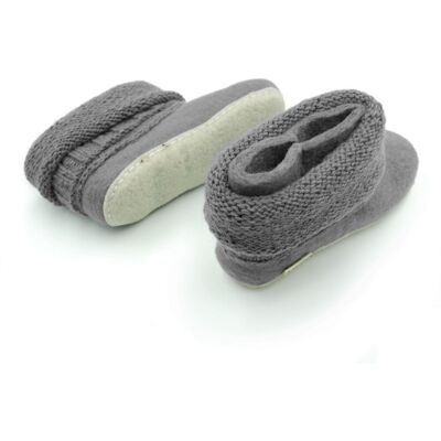 Feltiness, Bambosze Popielate - kapcie z wełny - 37-38 (24cm) Feltiness, Bambosze Popielate - kapcie z wełny - 37-38 (24cm)