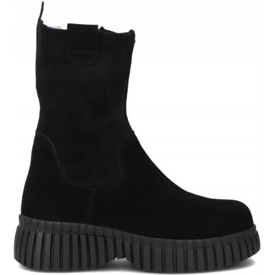 Inny producent Filippo Zamszowe Botki na Platformie Czarne DBT7163-25-BK Inny producent Filippo Zamszowe Botki na Platformie Czarne DBT7163-25-BK