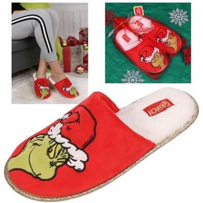 sarcia.eu Grinch Kapcie/papcie świąteczne, damskie kapcie+ woreczek ozdobny 38-39 EU sarcia.eu Grinch Kapcie/papcie świąteczne, damskie kapcie+ woreczek ozdobny 38-39 EU