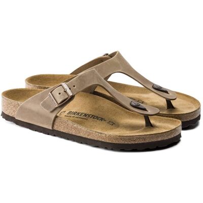 Japonki damskie Birkenstock Gizeh Oiled Leather Tabacco Brown Narrow wąskie (0943813) Japonki damskie Birkenstock Gizeh Oiled Leather Tabacco Brown Narrow wąskie (0943813)