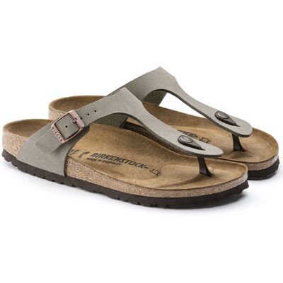 Japonki damskie Birkenstock Gizeh Stone Birko-Flor narrow na wąską stopę szare (0043393) Japonki damskie Birkenstock Gizeh Stone Birko-Flor narrow na wąską stopę szare (0043393)