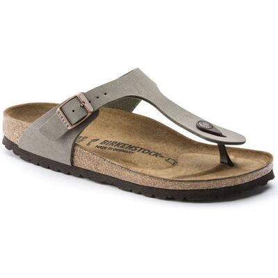 Japonki damskie szare-beżowe Birkenstock Gizeh Birko-Flor Nubuck Stone regular szerokie (43391) Japonki damskie szare-beżowe Birkenstock Gizeh Birko-Flor Nubuck Stone regular szerokie (43391)