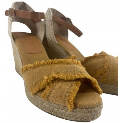 Inny producent Kanna Sandały Espadryle Brązowe z Frędzlami na Klocku 40 Tla Inny producent Kanna Sandały Espadryle Brązowe z Frędzlami na Klocku 40 Tla