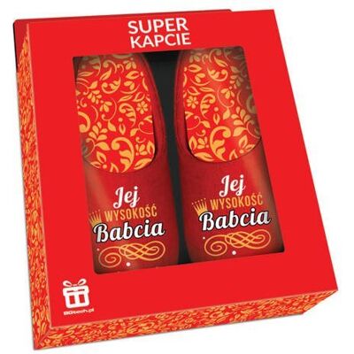 Bgtech Kapcie damskie Jej wysokość Babcia 40-41 Dzień Babci Bgtech Kapcie damskie Jej wysokość Babcia 40-41 Dzień Babci