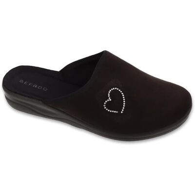 Kapcie damskie pantofle domowe Befado 551D015 z zakrytymi palcami czarne-40 Kapcie damskie pantofle domowe Befado 551D015 z zakrytymi palcami czarne-40