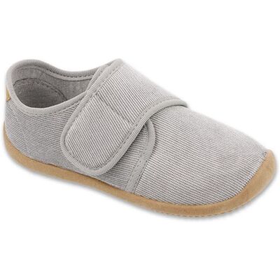 Kapcie dziecięce Barefoot do przedszkola na rzep szare Befado 904Y001-32 Kapcie dziecięce Barefoot do przedszkola na rzep szare Befado 904Y001-32