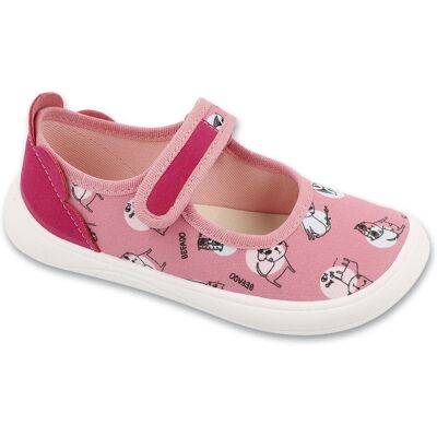 Kapcie dziewczęce barefoot Befado 143X003 dziecięce do przedszkola rzep-27 Kapcie dziewczęce barefoot Befado 143X003 dziecięce do przedszkola rzep-27