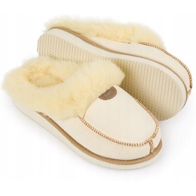 Ire Shoes Kapcie Wsuwki Beżowe Skórzane Pantofle Ciapy Wełna r.37 Ire Shoes Kapcie Wsuwki Beżowe Skórzane Pantofle Ciapy Wełna r.37