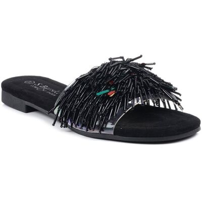 Klapki damskie eleganckie czarne S.Barski 576-36 Klapki damskie eleganckie czarne S.Barski 576-36