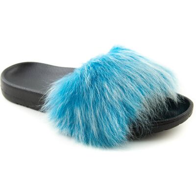 Klapki damskie UGG Royale z futerkiem niebieskie-36 Klapki damskie UGG Royale z futerkiem niebieskie-36