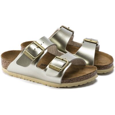 Klapki dziewczęce Birkenstock Arizona Kids Birko-Flor Electric Metallic Gold narrow wąskie (1014841) - rozmiar 35 Klapki dziewczęce Birkenstock Arizona Kids Birko-Flor Electric Metallic Gold narrow wąskie (1014841) - rozmiar 35