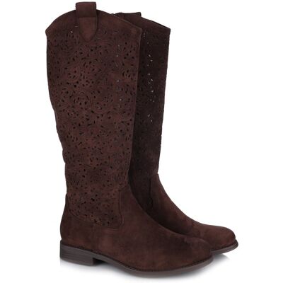 Kozaki damskie ażurowe S.Barski HY61-8023 BROWN R.36 Kozaki damskie ażurowe S.Barski HY61-8023 BROWN R.36