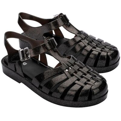Melissa Possession Shiny AD Black Glitter Sandały Damskie Czarne Brokat 40 Melissa Possession Shiny AD Black Glitter Sandały Damskie Czarne Brokat 40