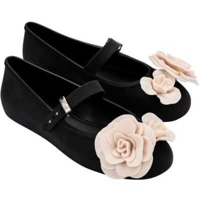 Melissa Soft Ballerina Petals AD Black/ Beige Baleriny Damskie Czarne 35/36 Melissa Soft Ballerina Petals AD Black/ Beige Baleriny Damskie Czarne 35/36