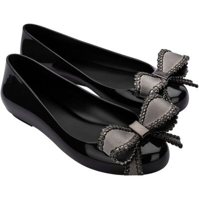 Melissa Sweet Love VIII AD Black Metallic/ Dark Grey Baleriny Damskie Czarne 39 Melissa Sweet Love VIII AD Black Metallic/ Dark Grey Baleriny Damskie Czarne 39